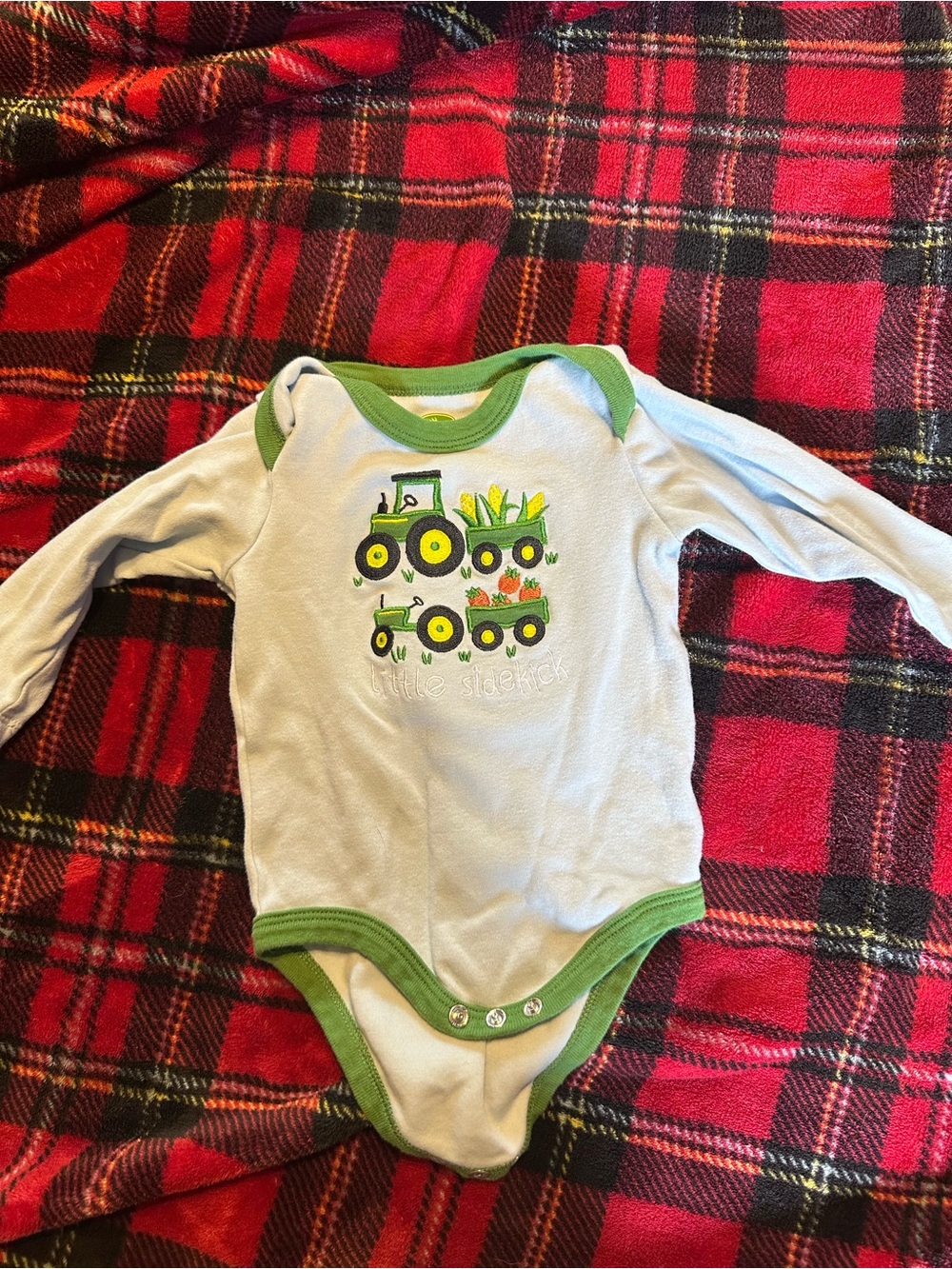 John Deere Green and Yellow Infant Bodysuit 3/6M